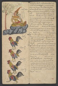 Eller 16455 f.9r, Dyr fra Zodiac, fra Phrommachat (pergament) af Thai School