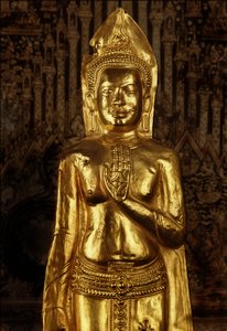 Stående Buddha, slutningen af det 13. - begyndelsen af det 14. århundrede (guld) af Thai School