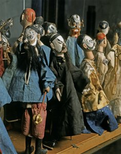 THAI KUNST: Marionetter af Ramayana-figurerne. Bangkok-stil af Thai School