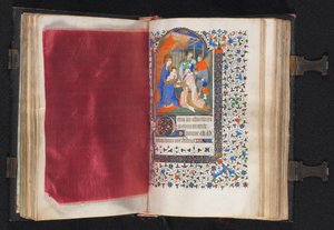 Timebog Brug af Paris: Fol. 66v, dekoreret kant, ca. 1420.