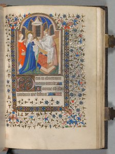 Timebog Brug af Paris: Fol. 72r, Præsentation ved templet, ca. 1420.