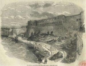 Fortet i Allahabad, set fra floden Jumna. af The Illustrated London News