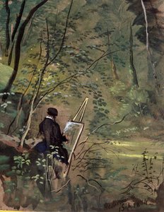 Hestercombe Woods, Somerset 1834 (akvarel og gouache) af The Rev. John Eagles