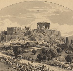 Akropolis fra Vesten, 1890. af Themistocles von Eckenbrecher