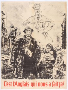 Det er englænderne, der gjorde det mod os. Vichy Frankrig propagandaplakat, 1940. af Theo Matejko