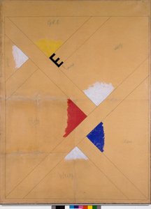 Ufærdig plakat til Van Doesburg-udstillingen (mixed media af Theo van Doesburg