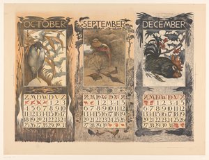 Kalendere for oktober, september og december 1903