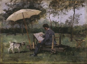 Armand Heins maleri (olie på panel) af Théo van Rysselberghe