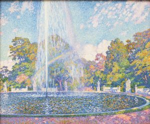 Springvand i parken ved Sanssouci-slottet nær Potsdam af Théo van Rysselberghe