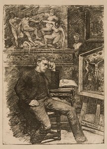 Frontispice til novellen „Contes de minuit“ af Emile Verhaeren af Théo van Rysselberghe