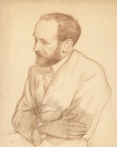 Portræt af Henri Gheon, ca. 1903 (kridt på papir) af Theo van Rysselberghe