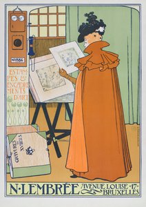 Plakat reklame kunstbutik, Bruxelles af Théo van Rysselberghe