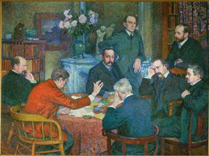 Reading (maleri på lærred) af Theo van Rysselberghe