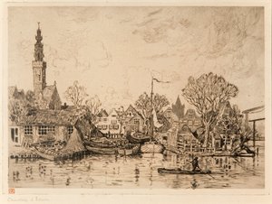 Skibsværft i Edam (Nederlandene) af Théo van Rysselberghe
