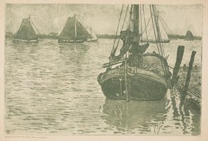 Skibe i regnen af Théo van Rysselberghe