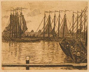Volendam (Nederlandene), både på reden af Théo van Rysselberghe
