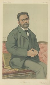 Emile Zola (farve litho) af Theobald Chartran