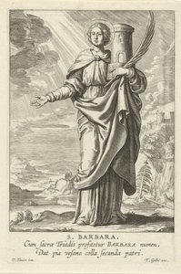 Sankt Barbara St. Barbara (titel på objekt) Feminine heiligen (serietitel) Mirror Illuminated Virgin (serietitel)