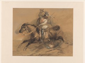 Korsfarer slår en tyrkisk soldat af Theodoor Schaepkens