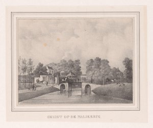 Malie-broen i Utrecht Udsigt over Malie-broen (titel på objekt) af Theodoor Soeterik (possibly)