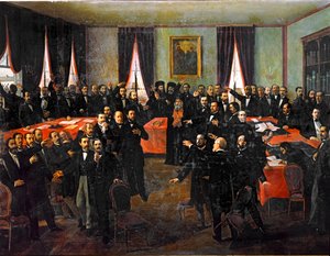 Proklamation af foreningen af fyrstendømmerne i Rumænien ... (maleri på lærred) af Theodor Aman
