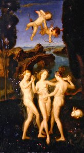 De tre nåder (olie på panel)