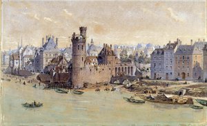 Udsigt over tårnet i Nesles i Paris i det 17. århundrede. Akvarel af Theodore Joseph Hubert Hoffbauer (1839-1922) 1800-tallet. Paris, Musée Carnavalet af Theodor Josef Hubert Hoffbauer