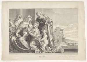 Saint Catherines mystiske ægteskab Caelaturae (serietitel) af Theodor Matham