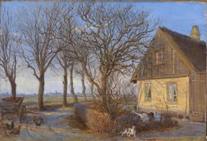 Uden for en bondegård. Maglebylille af Theodor Philipsen