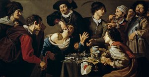 Le charlatan - Kvaksalveren af Theodore Rombouts (1597-1637)