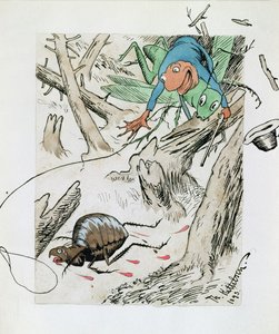 Loppejagt i urskov af Theodor Kittelsen