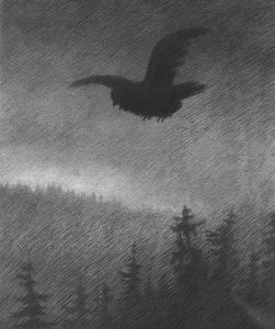 Den sorte død (tegning) af Theodor Severin Kittelsen