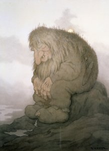 Trolden, der undrer sig over, hvor gammel han er af Theodor Kittelsen