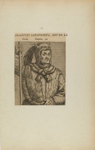 Araovsti Satovriona, konge af L/Florida. Kapitel. 150 (fra bogen Les Vrais Pourtraits et Vies des Hommes Illustres) af Theodor de Bry