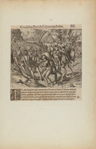 Crudelitas Petride Calyce Erga Indos. III. (fra bogen Americae, del fire) af Theodor de Bry