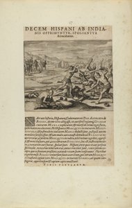 Decem Hispani ab India-/nis Opprimuntur, Spoliantur/and Trucidantur. (fra bogen Americae, del syv og otte) af Theodor de Bry