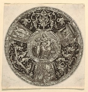 Design til en indgraveret Tazza med en allegori om næstekærlighed af Theodor de Bry