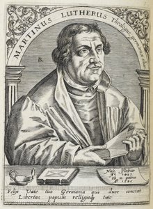 Martin Luther. (1483-1546). tysk religiøs reformator og grundlægger af reformationen. Portræt. af Theodor de Bry