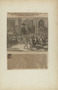 Mercatores Quidam cum Deessent Illis Cibi/Quibus Vescerentur in.... (fra bogen Americae, del fem) af Theodor de Bry