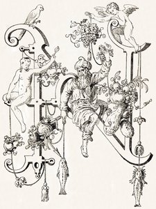 N - El sabio Natham - Alfabet af T. de Bry (nyt kunstnerisk alfabet) af Theodor de Bry
