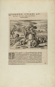 Quomodo Guiani Au-/reas Suas Imagines/Fundere Soleant. (fra bogen Americae, del syv og otte) af Theodor de Bry