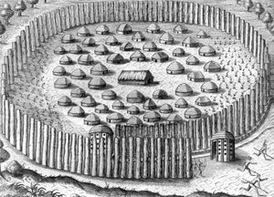 Timucua-indianernes landsby af Theodor de Bry