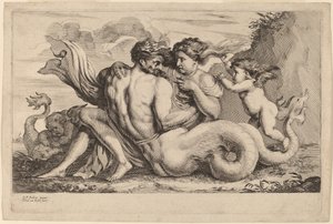 Siren og Triton af Theodor van Kessel after Sir Peter Paul Rubens