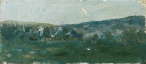 Bakket landskab med halvmåne af Theodor von Hormann