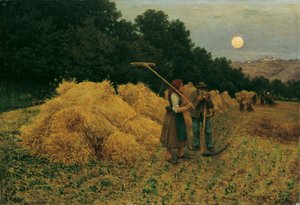 Måneopgang efter høst I af Theodor von Hormann