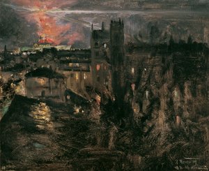 Paris om natten med Eiffeltårnet af Theodor von Hormann