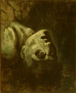 Hovedet af en druknet mand, ca. 1819 (olie på papir monteret på lærred) af Theodore (circle of) Gericault