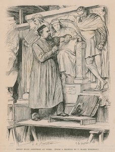 Henry Hugh Armstead på arbejde på Albert Memorial (gravering)