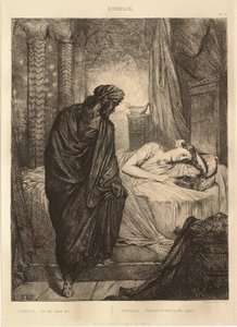 Othello-suite: nr. 11 (akt 5, scene 2: Othello ved Desdemonas seng) af Théodore Chassériau