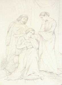 Formodet Portræt af Comte Oscar de Ranchicourt og hans Familie i Troubadour Kostumer af Théodore Chassériau